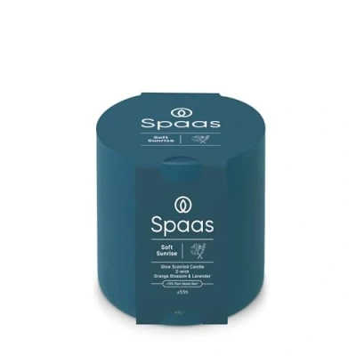 Image of Spaas Glow Scented Candle 2 Wick 55h, Soft Sunrise, Blue