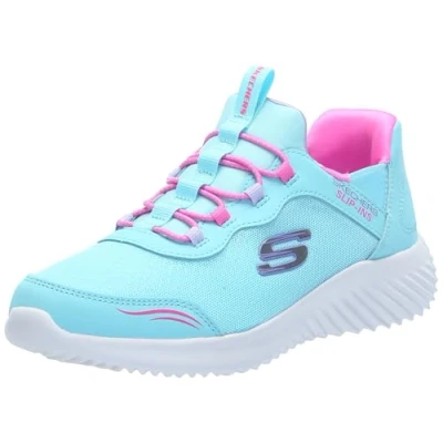 Image of Skechers Bounder Trainers for kids, Size: 5, Turquoise Imitation leather/ textile