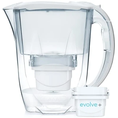 Image of Aqua Optima Oria Water Filter Jug &amp; 1 x 30 Day Evolve+ Cartridge, 2.8 Litre Capacity, for Reduction of Microplastics, Chlorine, Limescale and Impurities,