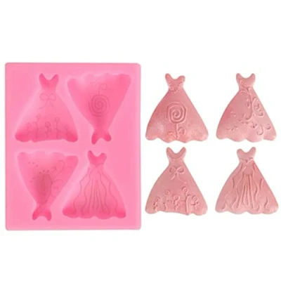 Image of TTOA Skirt Dress Silicone Chocolate Fondant Mould Sugar Craft Icing Cake Decoration
