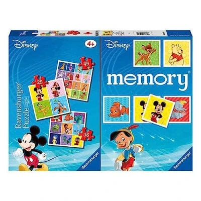 Image of Ravensburger Disney Memory® 48 Cards + 3 Children&#039;s Puzzle 25/36/49 Pieces, 4+ Years Children from