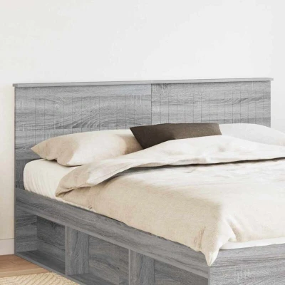 Image of vidaXL Headboard with Grey Sonoma 160 cm Engineered wood