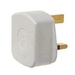 Image of STX_523996 Dencon 13A, 3 Pin Rubber Plug White to BS1363/A Pre Packed (6283WP)