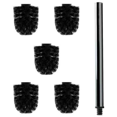 Image of Replacement Brush Head Black with Handle 26 cm/Spare Toilet Brush/Toilet Brush, Set of 5