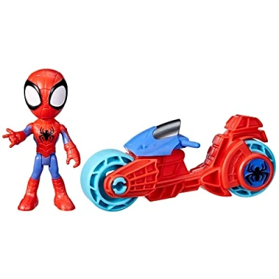 Image of Spidey and HIS AMAZING FRIENDS Marvel, Action Figure, Toy Motorcycle, Toys for 3 Year Old Boys Girls Up, Red, Blue