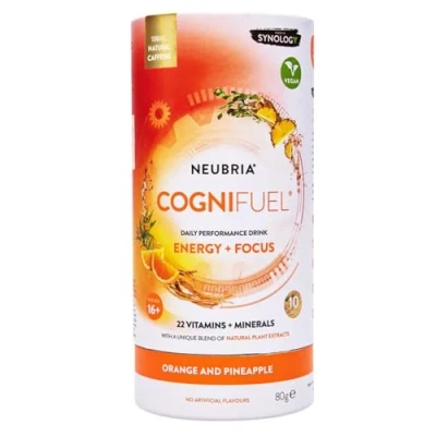 Image of NEUBRIA COGNIFUEL 10 Sachets Energy Drink for Focus, Mental &amp; Physical Performance Electrolytes Hydration, B Vitamins, Caffeine Plant Extracts Gym Workout Orange Pineapple