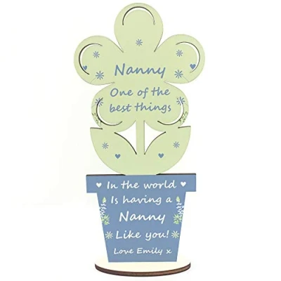 Image of RED OCEAN For Nanny Personalised Flower Gift From Grandchildren Grandparent