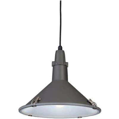 Image of Eden 1 Light Dome Ceiling Pendant Grey IP44, E27