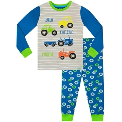Image of Harry Bear Boys Pyjamas Snuggle Fit Tractor Multicoloured 5 6 Years