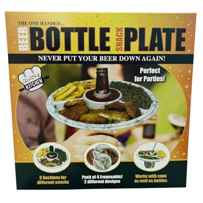 Image of Diabolical Gifts One Handed Party Plates Bar Accessories for Home Pub, Serving Platters Parties, Gifts, Portion Control Adults, Beer Men, NYE