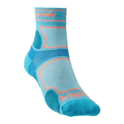 Image of Bridgedale TRAIL RUN Ultralight T2 Coolmax Sport 3/4 Crew Women&#039;s Medium Blue