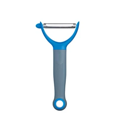 Image of KitchenCraft Colourworks Y Shaped Potato Peeler, Stainless Steel, Blueberry, 16 x 8 cm