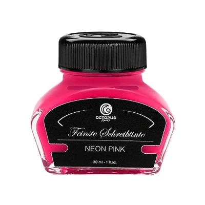 Image of OCTOPUS Highlighter Ink for Fountain Pen, Fluorescent Neon Pen Writing and Marking, Luminous Ink, Pink, 30 ml