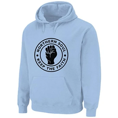 Image of Tribal T Shirts Mens Northern Soul Keep the Faith Hoody (XXL, light blue)