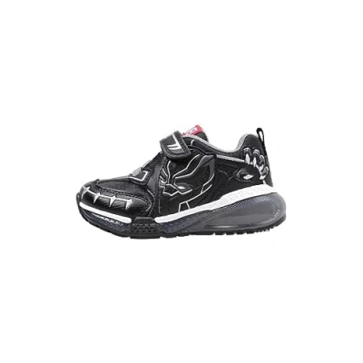 Image of Geox Marvel Bayonyc BOY Light UP Trainers for kids, Size: 9K, Black/silver Imitation leather/ textile
