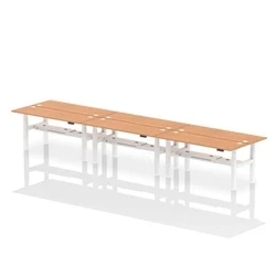 Image of Air B2B 1800x600mm Height Adjustable 6P Bench Desk CP Oak/White
