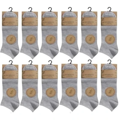 Image of OnlyBee 6 Pairs of Men&#039;s Bamboo Trainer Liner Socks UK Size 11 (UK, Numeric, 6, 11, Regular, Grey)
