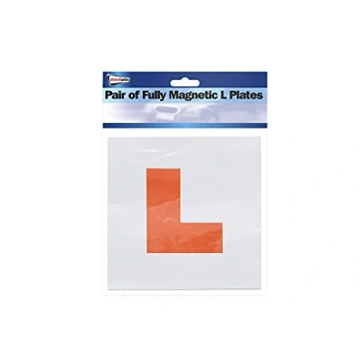 Image of Streetwize Magnetic Red L Plates Pack of 2 Designed for Learner Drivers, Anti Scratch No Blowing off, Easy to Move without Scratching your Vehicle