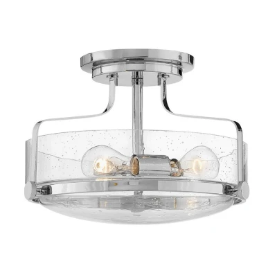 Image of Harper 3 Light Bowl Semi Flush Ceiling Light, Polished Chrome