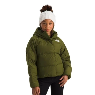 Image of The Noth Face Girl&#039;s North Hooded Down Jacket, Forest Olive, 6 Years