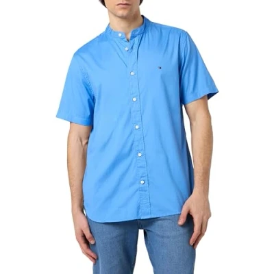 Image of Tommy Hilfiger Men Short Sleeve Shirt, Blue (Blue Spell), M