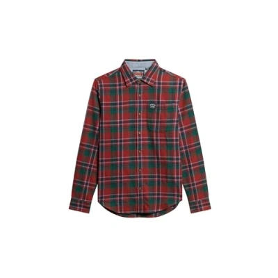 Image of Superdry LONG Sleeve Lumberjack Shirt, Men&#039;s, Size: Medium, Buckshot check red