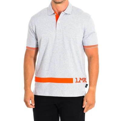 Image of La Martina Mens Short Sleeve Polo TMP304 JS303 man Grey Cotton Size Large