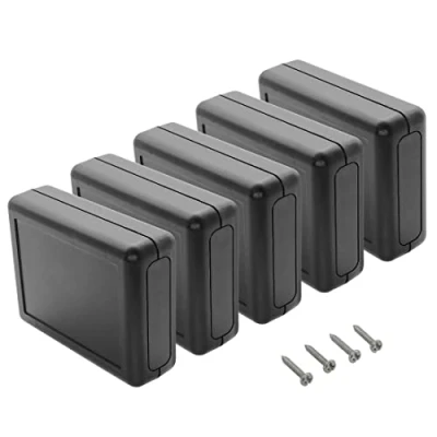 Image of LeMotech 5 Pieces ABS Plastic Electrical Project Case Power Junction Box, Box Black 3.5 x 2.8 1.1 inch (90 70 28 mm)