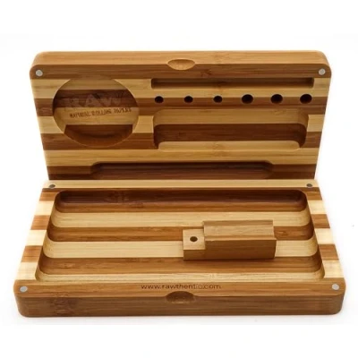 Image of RAW Striped Limited Edition Magnetic Rolling Tray Beige Backflip