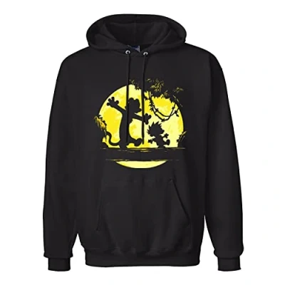 Image of antigos Men&#039;s Camiseta Calvin E Haroldo Hobbes Long Sleeve Sweatshirt L Black