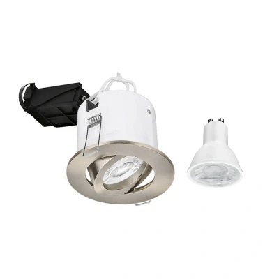 Image of Aurora EFD Pro GU10 downlight with 5W 4000K Dimmable Satin Nickel Adjustable