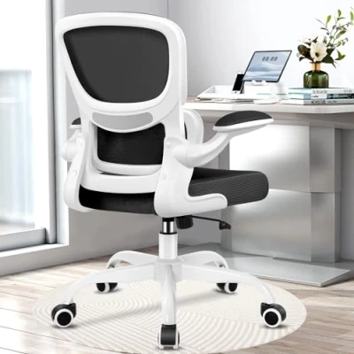 Image of Razzor Ergonomic Office Chair, Desk Chair with Flip up Armrest and Lumbar Support, Height Adjustable Computer Breathable Mesh Swivel for Home Office, Rocking Function