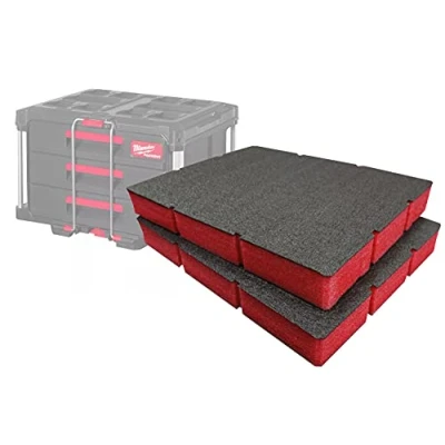 Image of Shadow Foam Easy Peel Inserts For Milwaukee Packout Drawer Tool Box [Red 50mm Twin Pack] Cut and Organisation, Kaizen, 5s, Storage &amp; Boxes