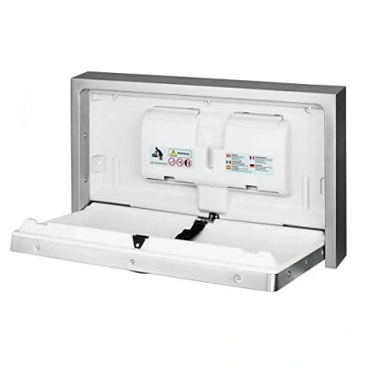 Image of Commercial Baby Changing Table, Stainless Steel Horizontal Surface Wall Mounted Folding Unit