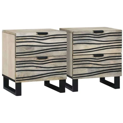 Image of vidaXL Bedside Tables with Drawer 2 pcs Walnut 40 x 33.5 46 cm