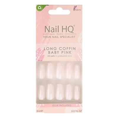 Image of Nail HQ Long Coffin Baby Pink Nails