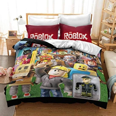 Image of CHAOSE Game Roblox Bedding Set, 100 Percent Cotton Duvet Cover Pillowcase, Soft and Comfortable, for Boys Girls (pattern 02,Single(135x200cm))