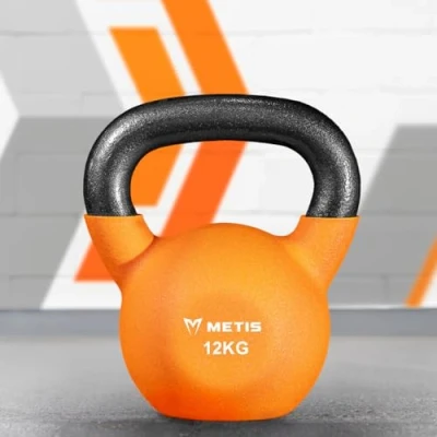 Image of METIS Neoprene Kettlebells [4 28kg] Exercise Equipment For Home Training &amp; Gym Fitness Heavy Lifting Kettlebell Weights Cast Iron (12kg)