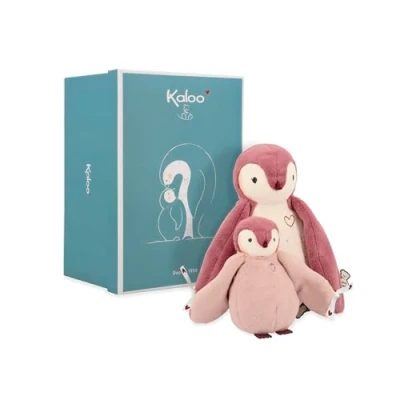 Image of Kaloo Complices Pair of Cuddly Penguin Plushes Pink 15 cm and 25 Soft Toy for 0 Months +, K212004