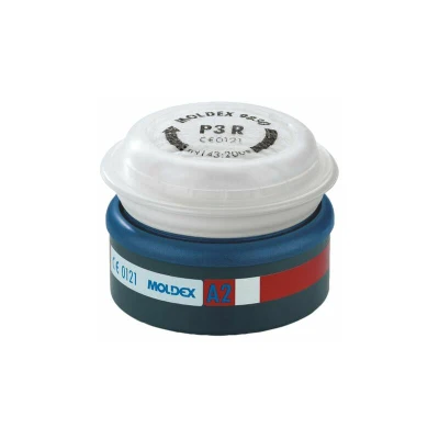 Image of Moldex 9230 12 Pre Assembled Filter A2P3 R for&quot;Series 7000 Plus 9000&quot; Easy Lock White (2 Piece),9.2 x 7.2 18.1 centimetres