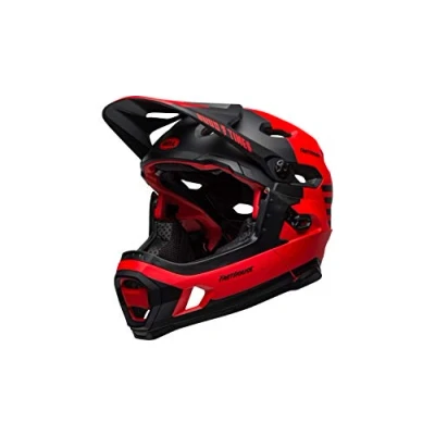 Image of BELL Unisex&#039;s Super DH MIPS MTB Helmet, Fasthouse Matt Red/Black, S 52 56cm