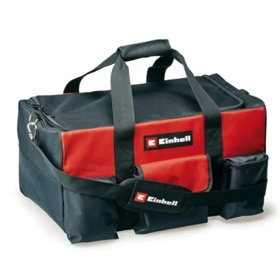 Image of Einhell Tool Bag 56/29 Carry Case for Tools &amp; Accessories, Durable with Reinforced Base, Carrying Strap, Handle, Various Pockets and Compartments Power Storage
