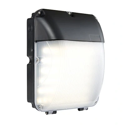 Image of Saxby Lucca 30W Matt Black Die Cast Aluminium IP44 Photocell Energy Saving Commercial LED Wall Light