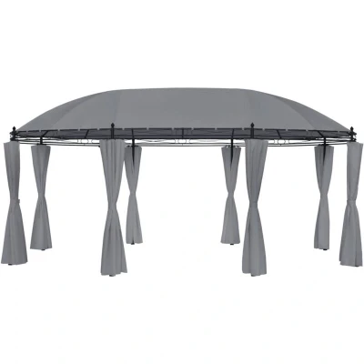 Image of vidaXL Gazebo with Curtains 520x349x255 cm Anthracite