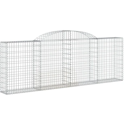 Image of vidaXL Arched Gabion Baskets 3 pcs 300x30x100/120 cm Galvanised Iron