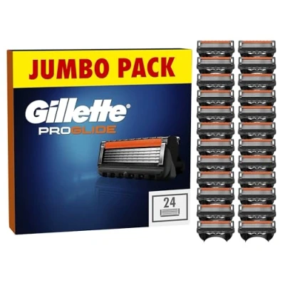Image of Gillette ProGlide Razor Blades Men, Pack Of 24 Blade Refills With Precision Trimmer, 5 Anti Friction Blades, Packaging May Vary
