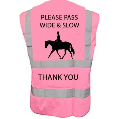 Image of Ultra Hi Vis Viz High Visibility Reflective Vest Please Pass Wide And Slow (Pink, M)