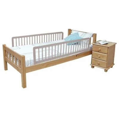 Image of Safetots Extra Wide Double Sided Wooden Bed Guard, Grey, 38cm High x 140cm Wide, Toddler Bedrail for Safety, Secure Child Rail, Pre Assembled, Easy Installation