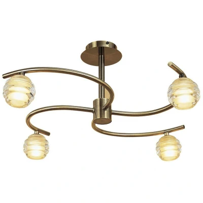 Image of Sphere Semi Flush 4 Light G9, Antique Brass