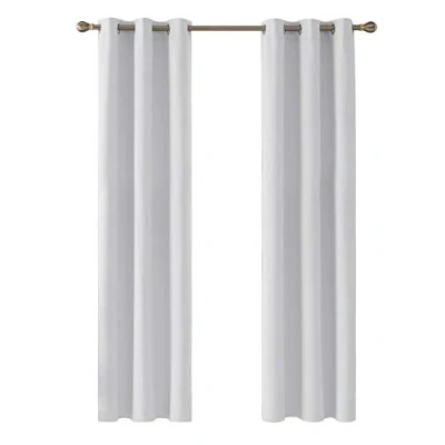 Image of Deconovo Window Treatments Room Darkening Eyelet Curtains Thermal Insualted Energy Saving for Kids Bedroom Silver Grey 42 x 72 Inch 2 Panels
